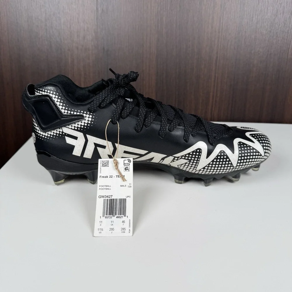 Adidas Freak 22 Team Football Cleats Mens Black White US 11.5 - GW3427 - New
